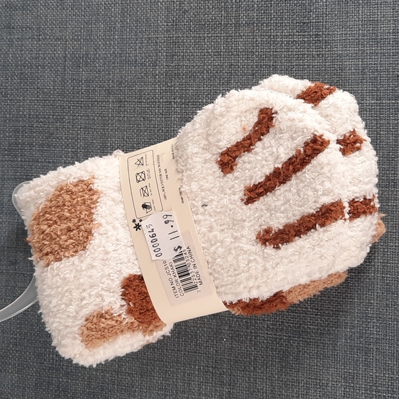Cat Paw Foot Socks Sox Sock Fuzzy Soft Slipper Thick Warm Cozy Unisex Kids Child - Picture 4 of 4